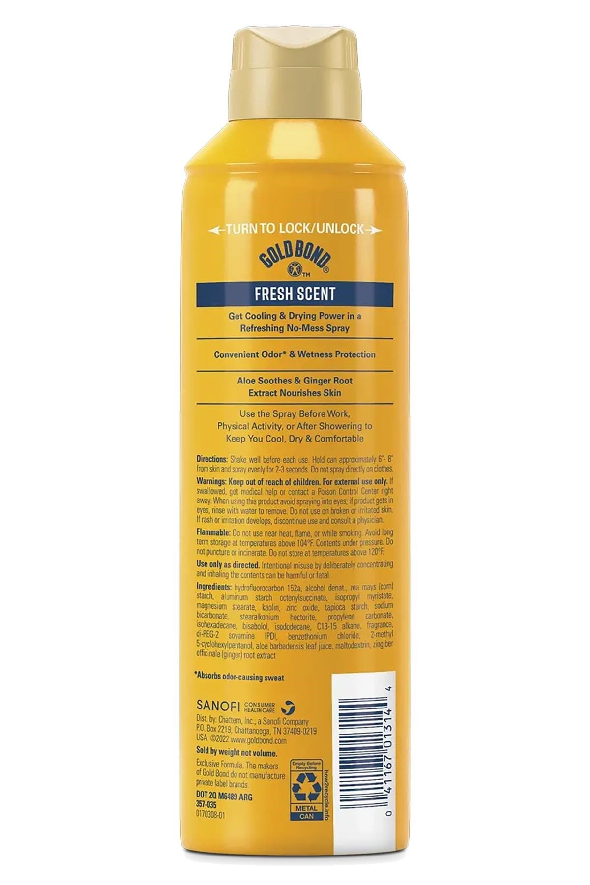 Gold Bond No Mess Fresh Scent Vücut Spreyi 198GR