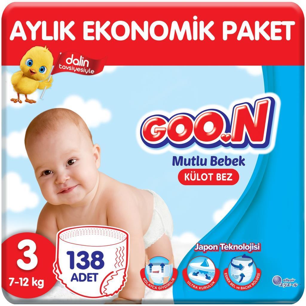 Goon Mutlu Bebek Külot Bez No:3 138 Adet