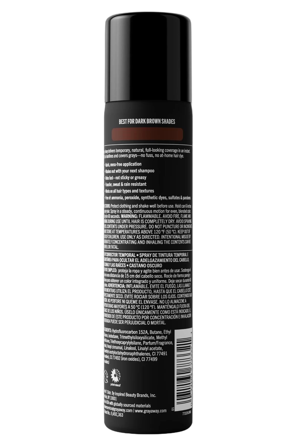 Gray Away Koyu Kahve Saçlar İçin Gri-Beyaz Kapatıcı Sprey 70.8GR