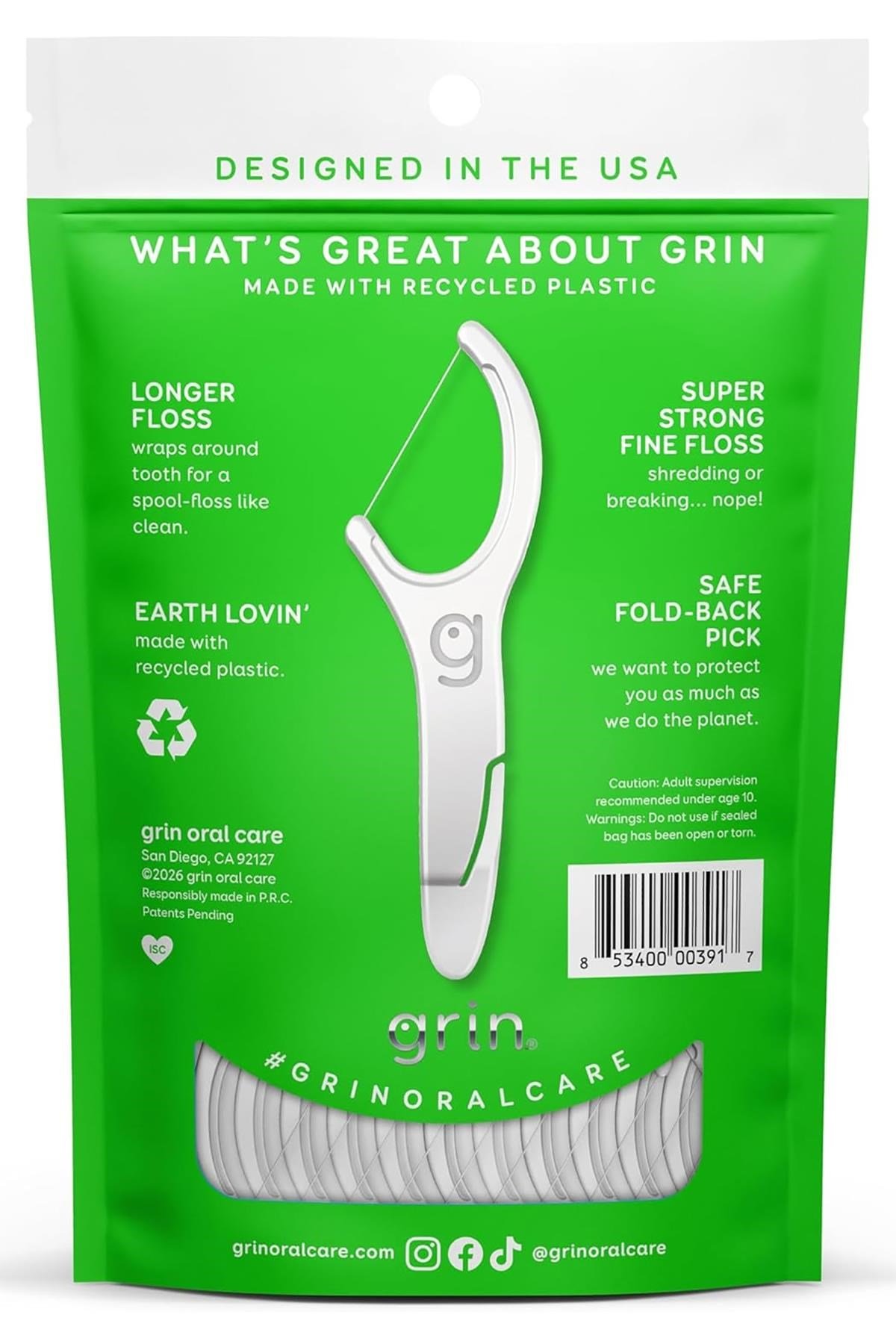 Grin Clean Çatal Diş İpi Kürdanlı 75 Adet