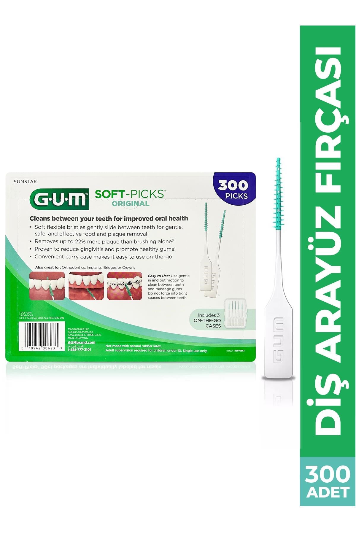 GUM Soft Picks Ara Yüz Fırçası 300 Adet
