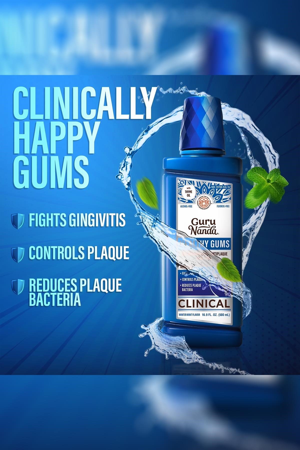 GuruNanda Clinical Healthy Gums Winter Mint Ağız Çalkalama Suyu 500ML