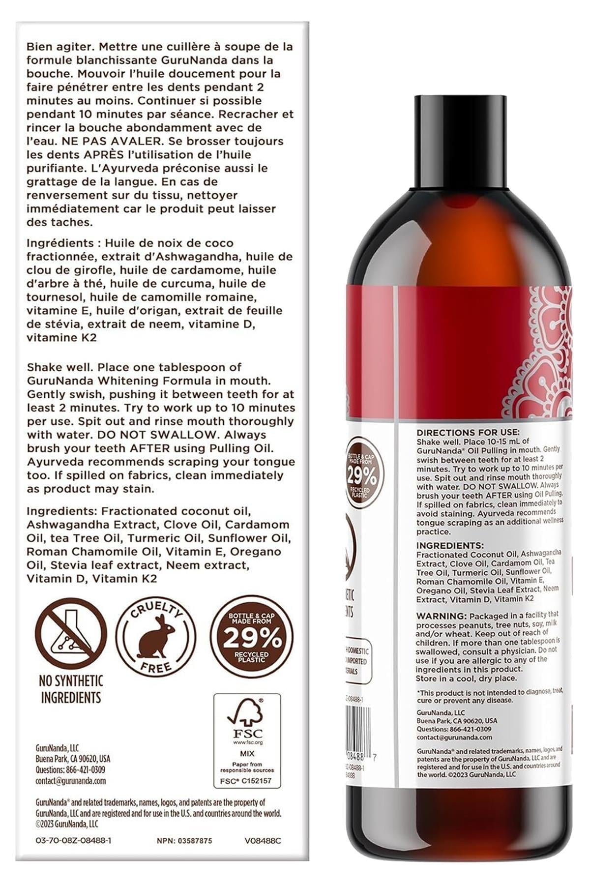 GuruNanda Coconut + Cinnamon Ağız Bakım Suyu 237ML