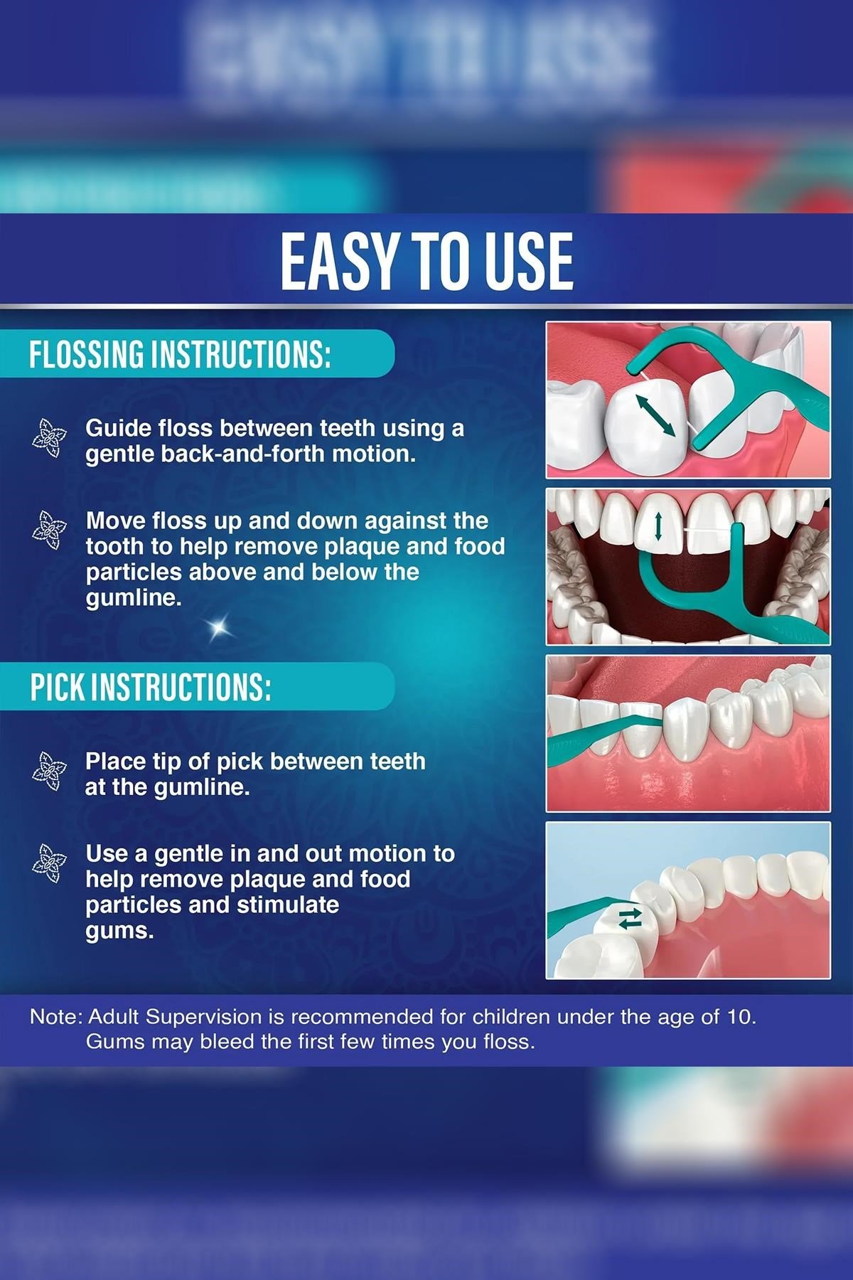 GuruNanda Fresh Floss Picks Çatal Diş İpi Kürdanlı 60 Adet
