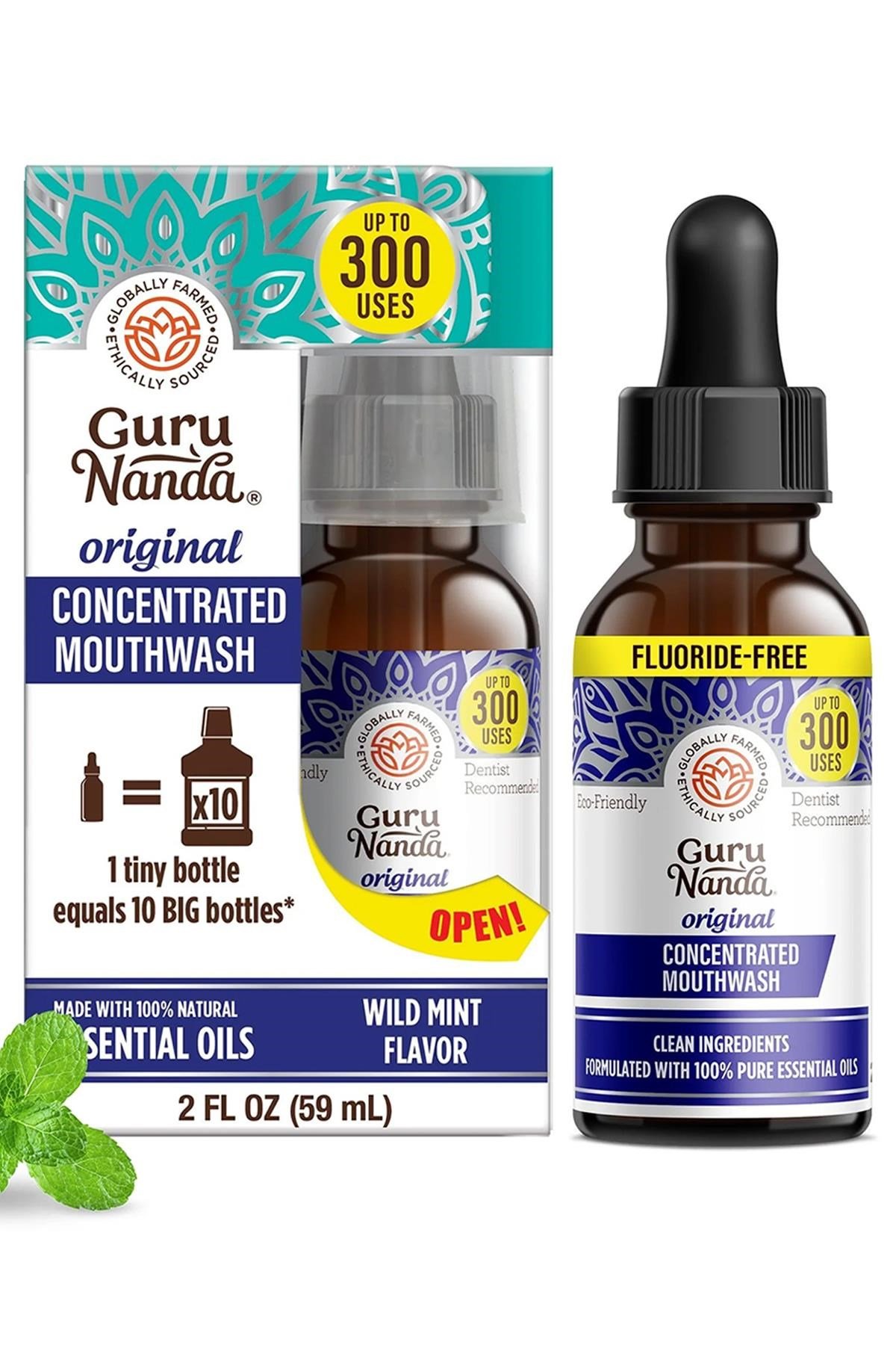 GuruNanda Original Wild Mint Flavor Konsantre Ağız Bakım Suyu 59ML