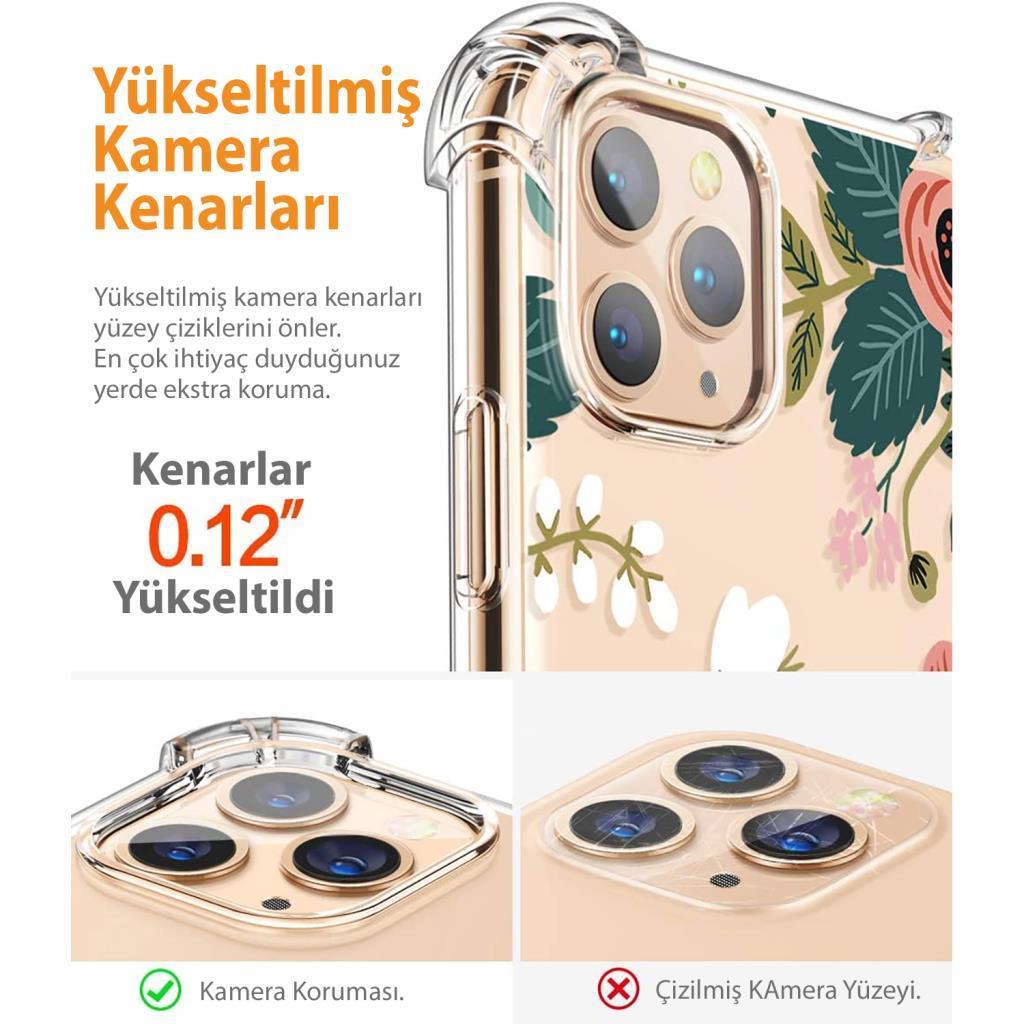 Gviewin iPhone 11 Pro Max Telefon Kılıfı Petite Flowers/Pink