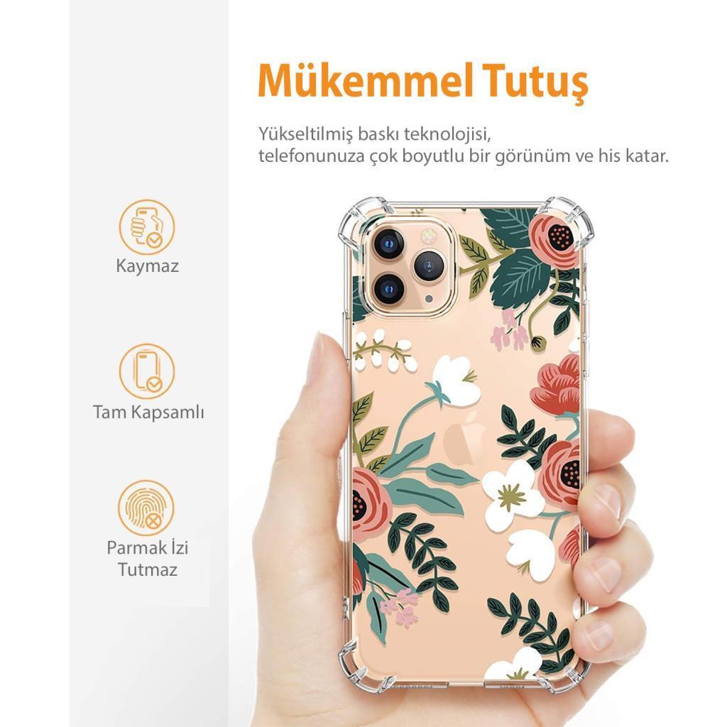 Gviewin iPhone 11 Pro Max Telefon Kılıfı Petite Flowers/Pink