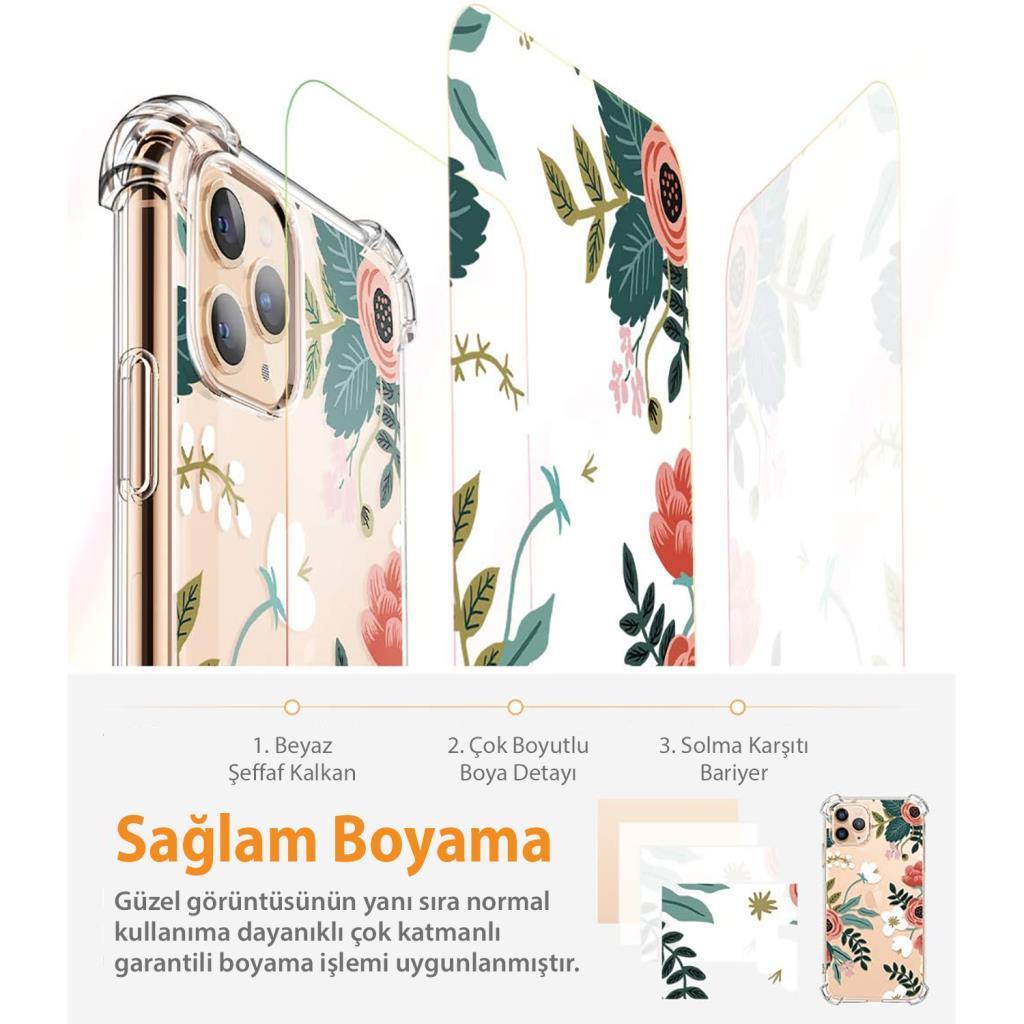 Gviewin iPhone 11 Pro Max Telefon Kılıfı Petite Flowers/Pink