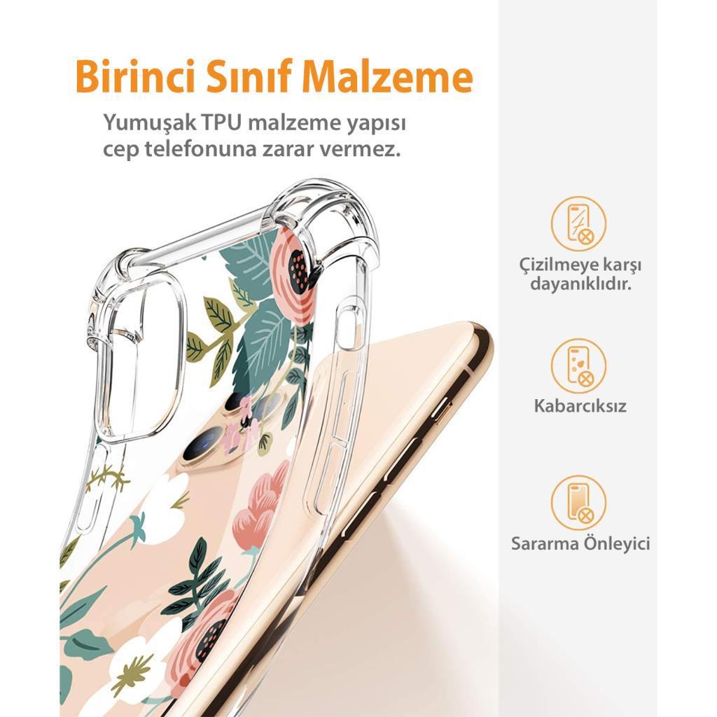 Gviewin iPhone 11 Pro Max Telefon Kılıfı Petite Flowers/Pink