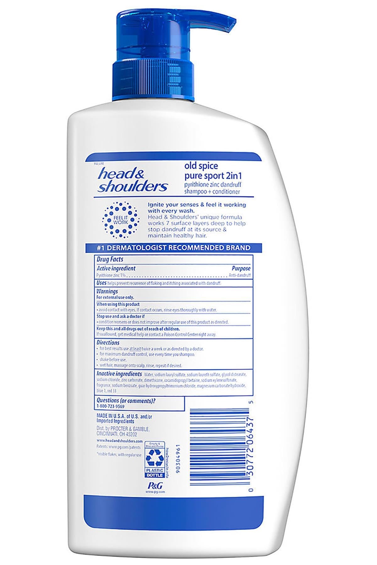 Head & Shoulders Old Spice Pure Sport 2si 1 Arada Şampuan ve Saç Kremi 1180ML