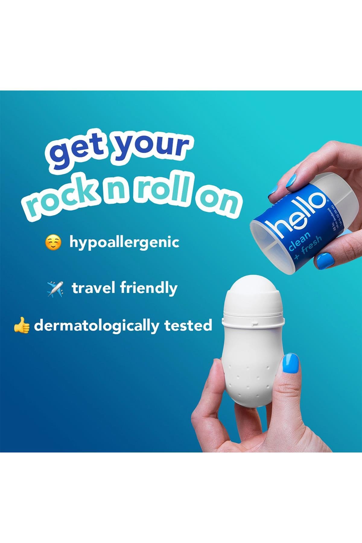 Hello Clean + Fresh Roll-On Deodorant 50ML