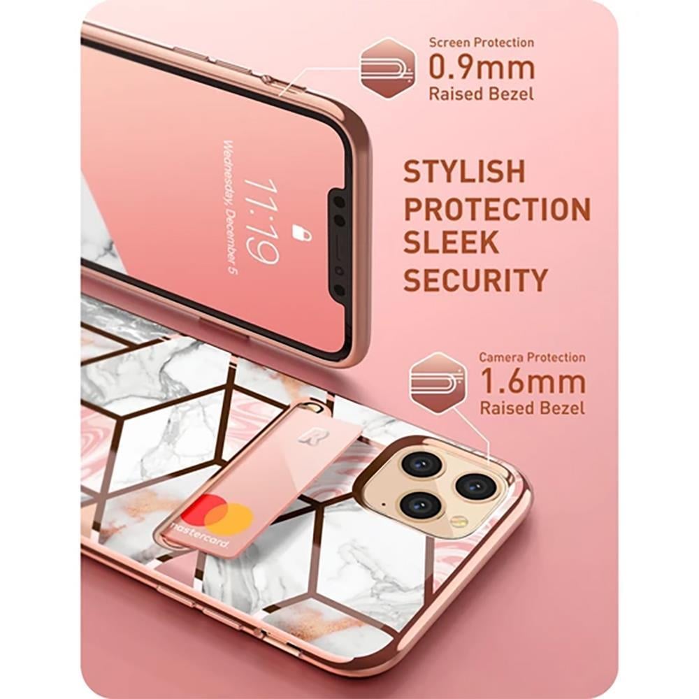 i-Blason iPhone 11 Pro Max Cosmo Wallet Kılıf Marble Pink