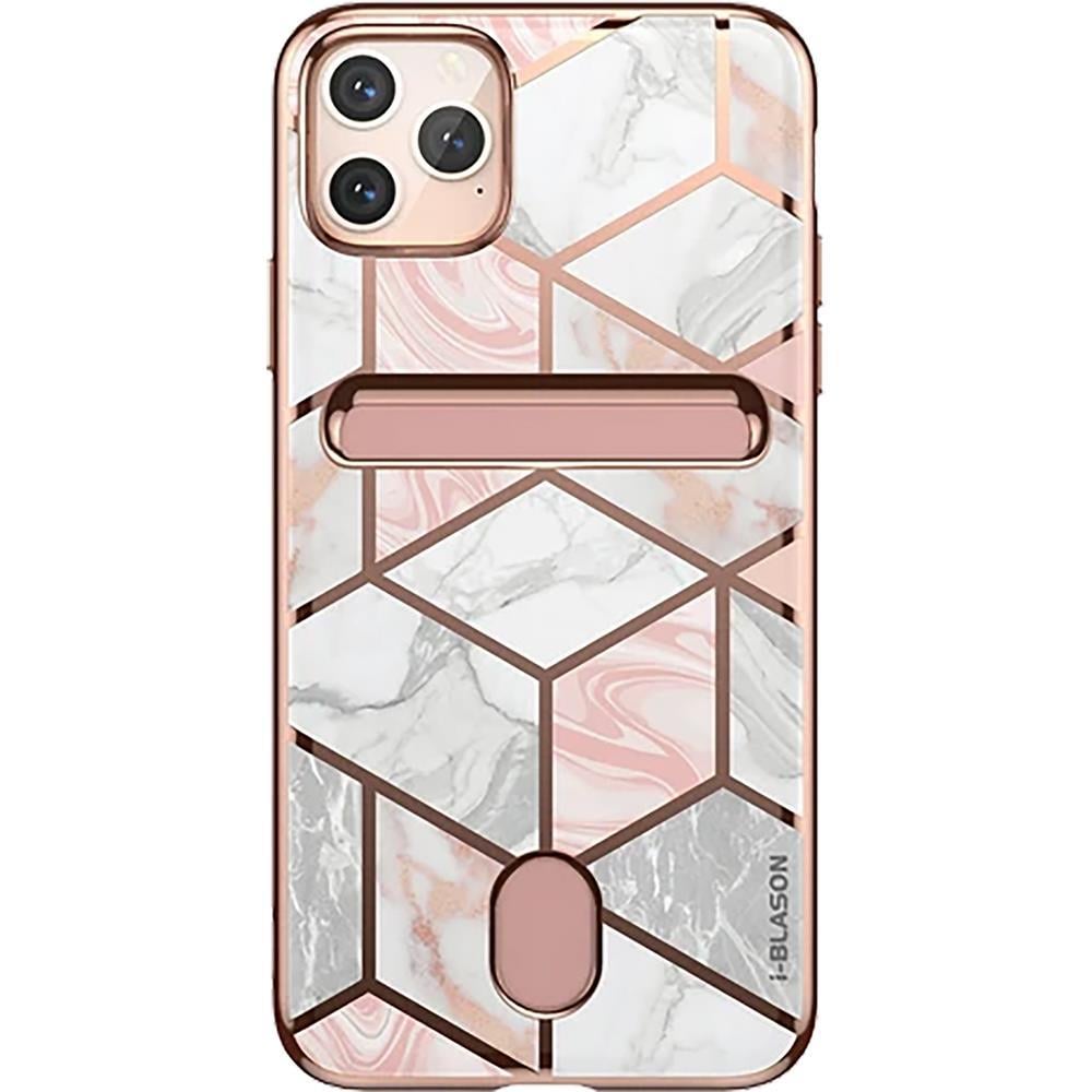i-Blason iPhone 11 Pro Max Cosmo Wallet Kılıf Marble Pink