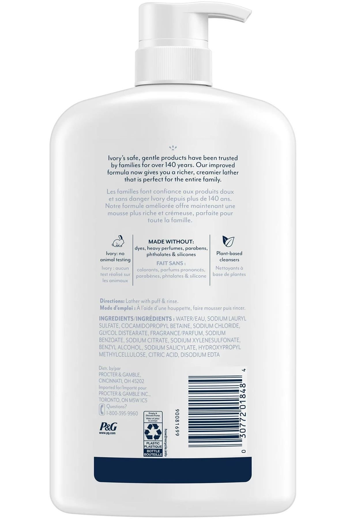 Ivory Nilüfer Kokulu Hafif ve Nazik Vücut Şampuanı 1030ML