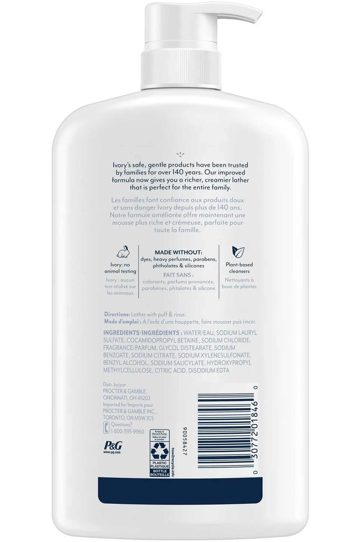 Ivory Orijinal Kokulu Hafif ve Nazik Vücut Şampuanı 1030ML