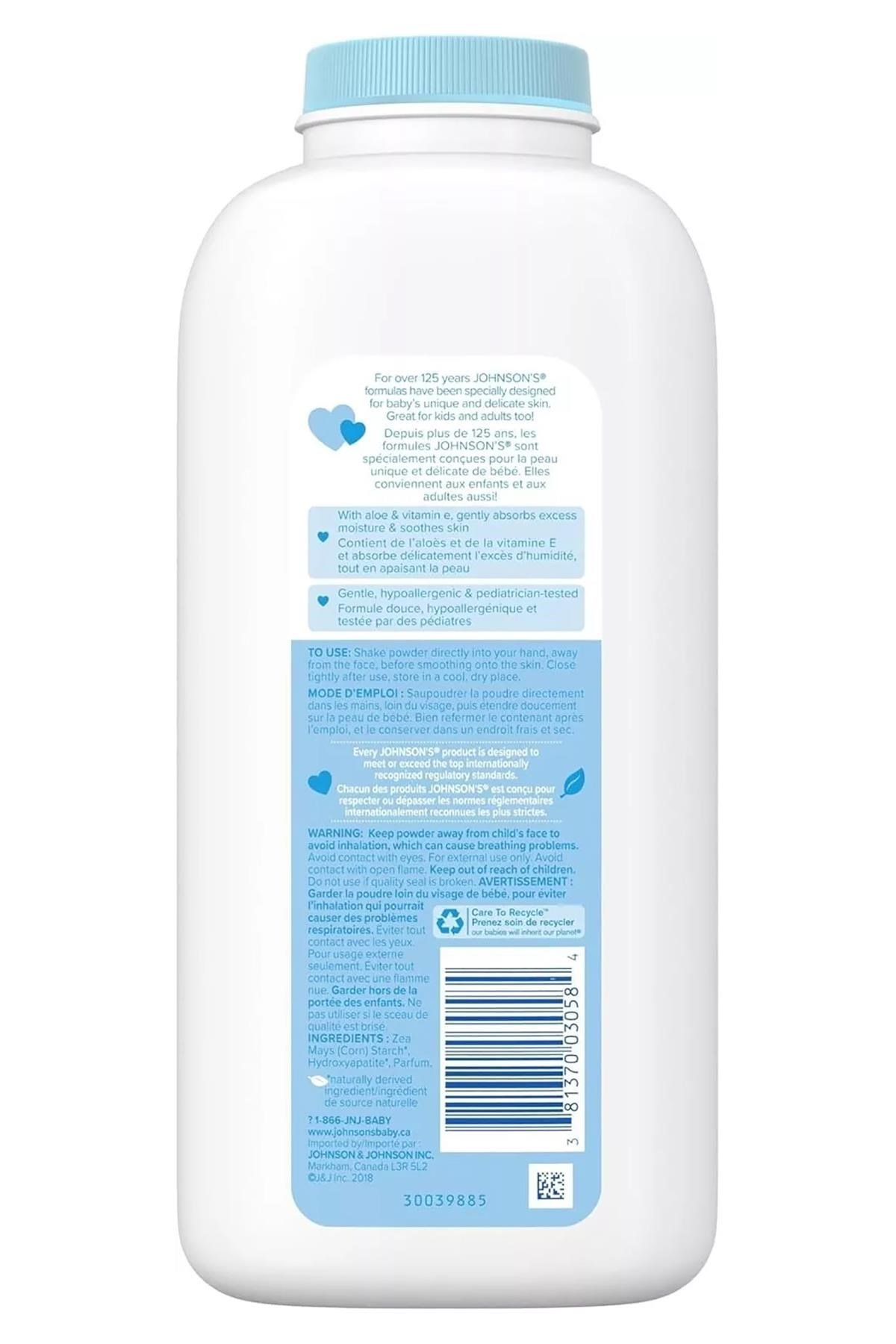 Johnson's Aloe ve E Vitamini İçeren Bebek Pudrası 425GR