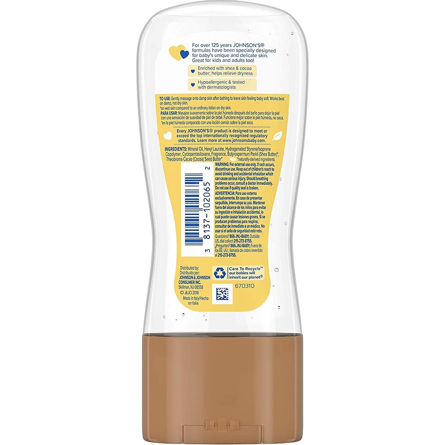 Johnson's Baby Shea ve Kakao Bebek Yağı Jeli 192ML
