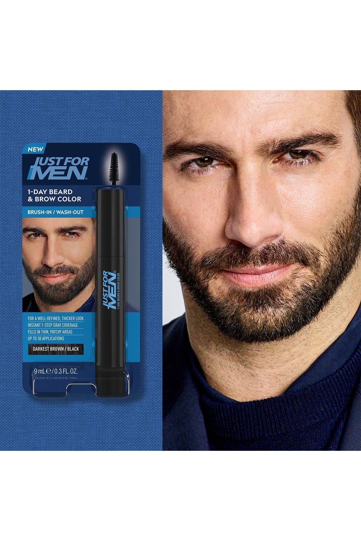 Just For Men 1 Günlük Geçici Sakal ve Kaş Boyası Koyu Kahverengi/Siyah 9ML