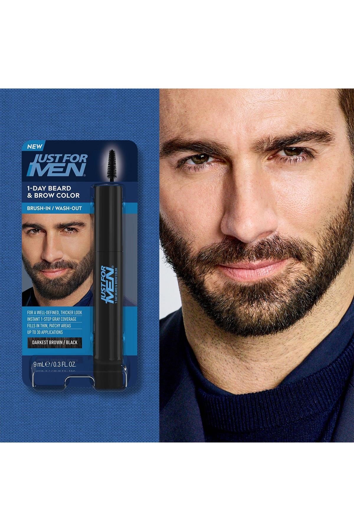 Just For Men 1 Günlük Geçici Sakal ve Kaş Boyası Koyu Kahverengi/Siyah 9ML