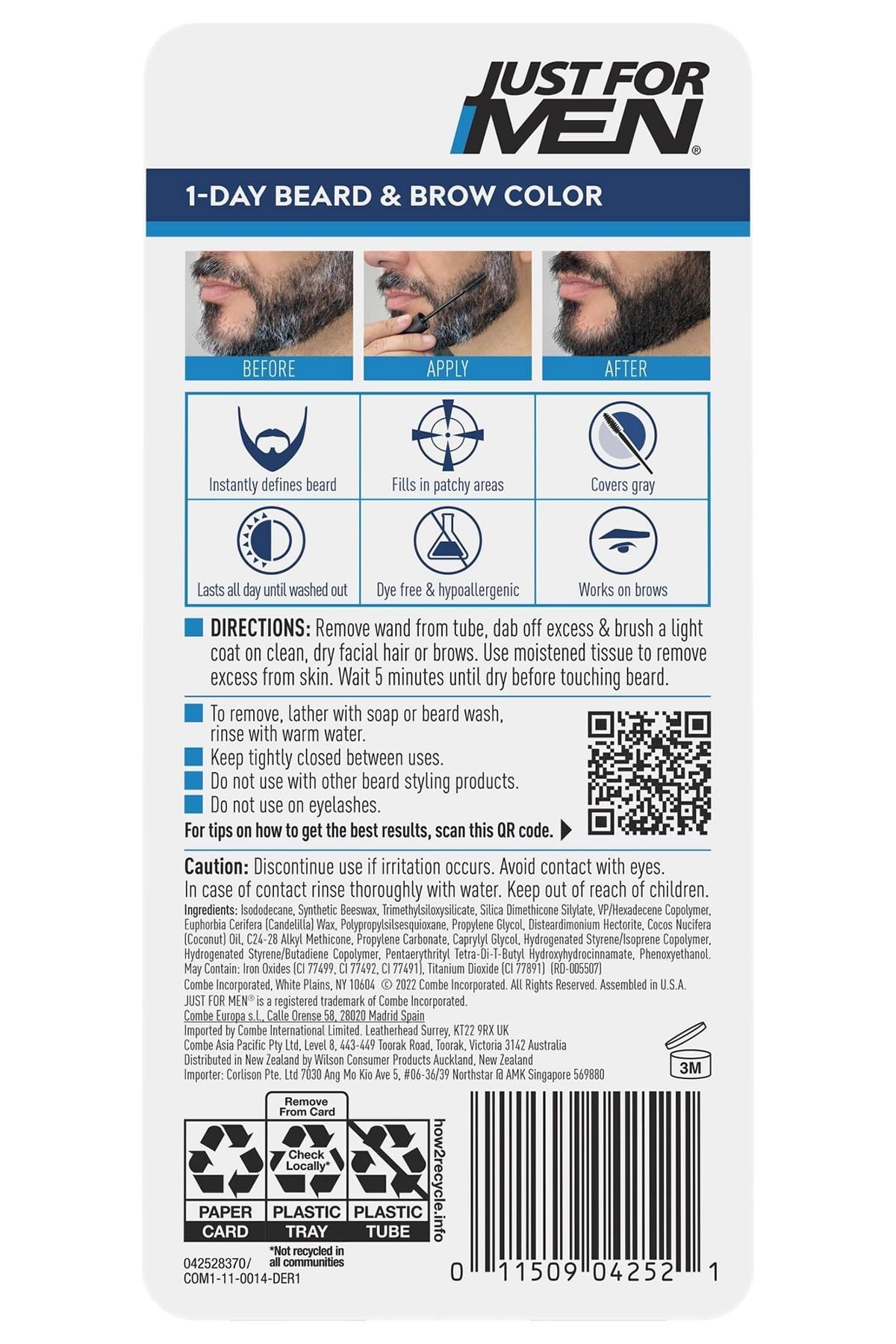 Just For Men 1 Günlük Geçici Sakal ve Kaş Boyası Orta Kahverengi 9ML