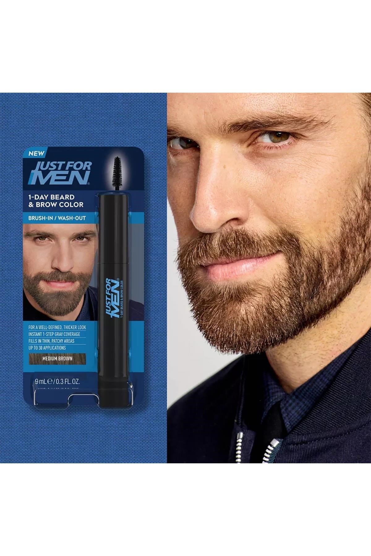 Just For Men 1 Günlük Geçici Sakal ve Kaş Boyası Orta Kahverengi 9ML