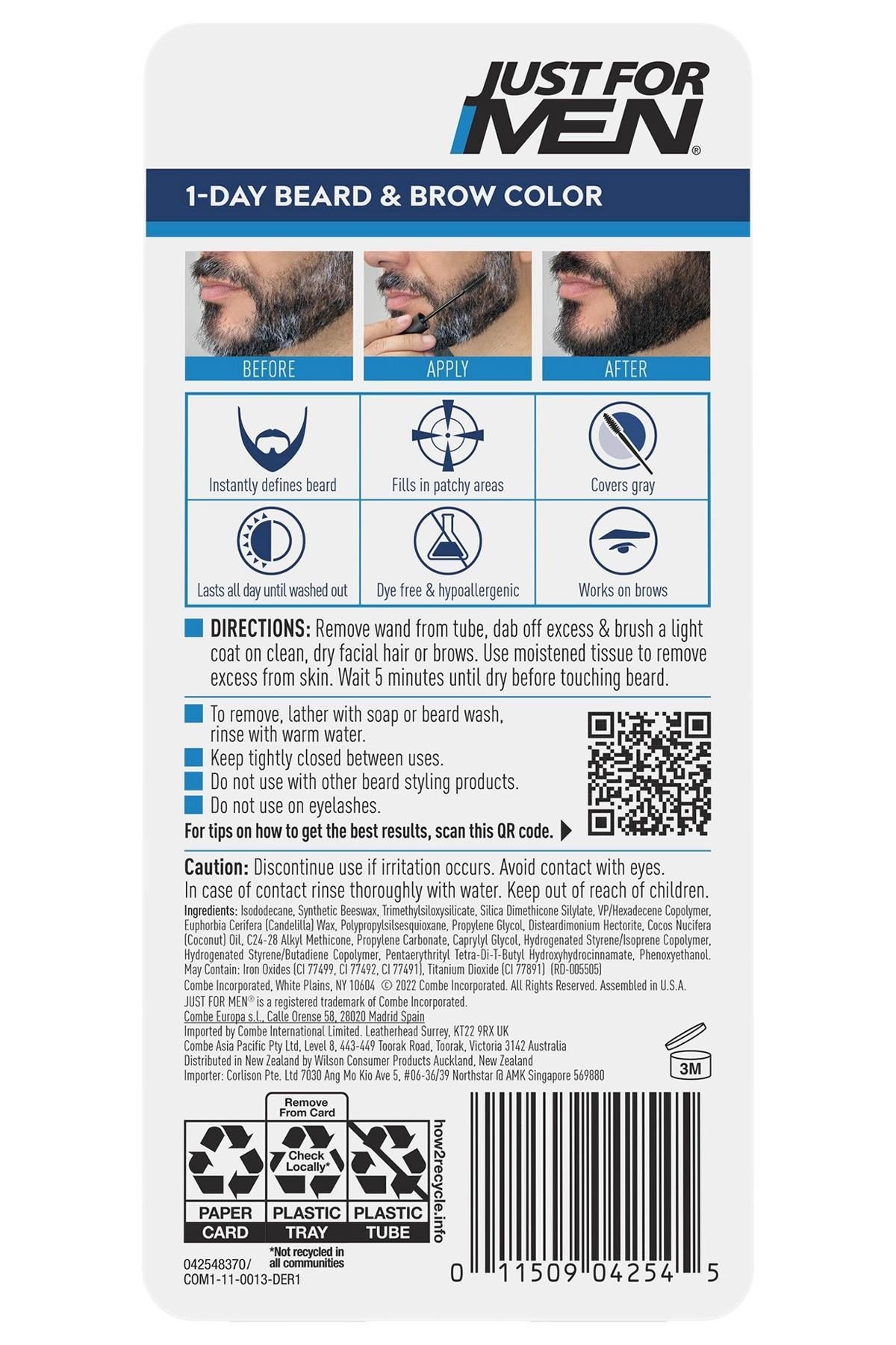 Just For Men 1 Günlük Geçici Sakal ve Kaş Boyası Koyu Kahverengi/Siyah 9ML