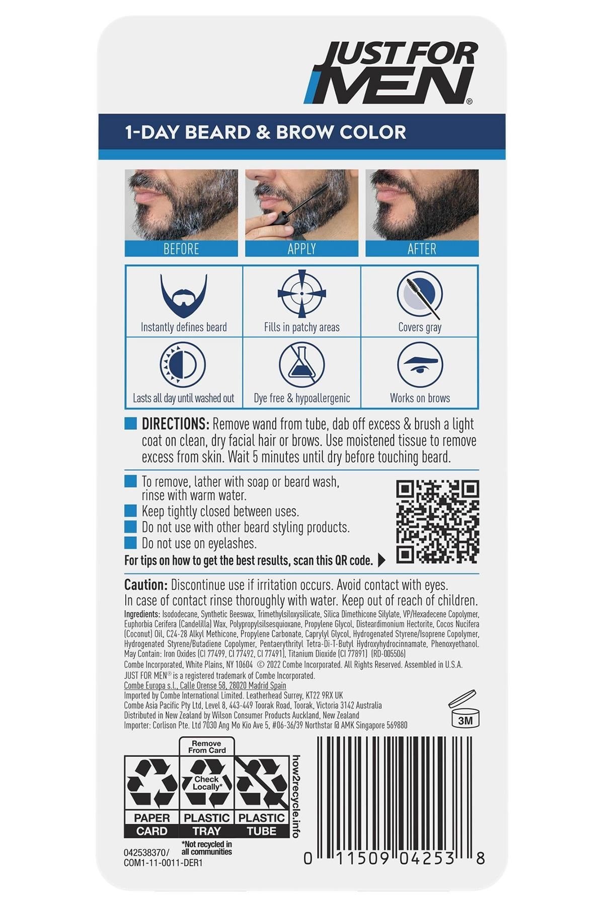 Just For Men 1 Günlük Geçici Sakal ve Kaş Boyası Koyu Kahverengi 9ML