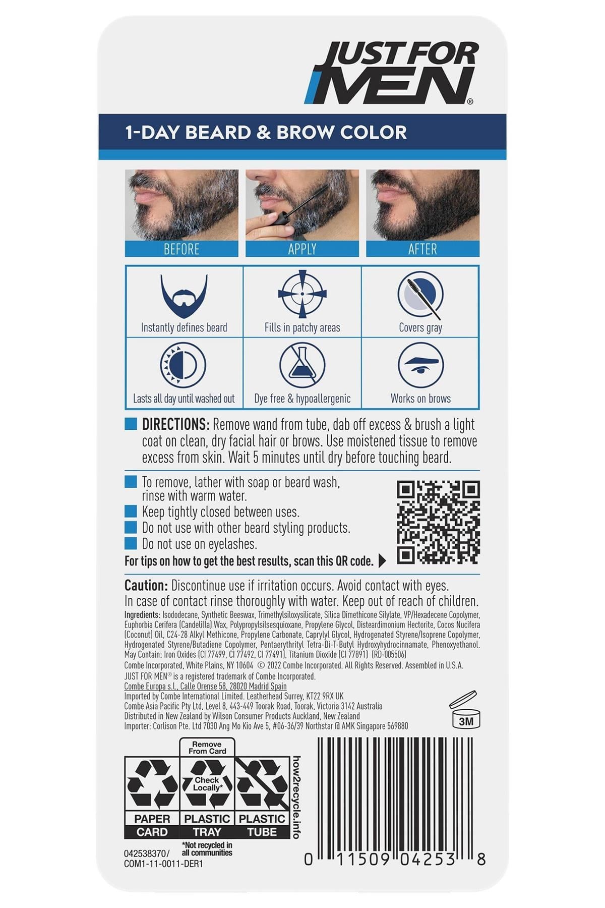 Just For Men 1 Günlük Geçici Sakal ve Kaş Boyası Koyu Kahverengi 9ML