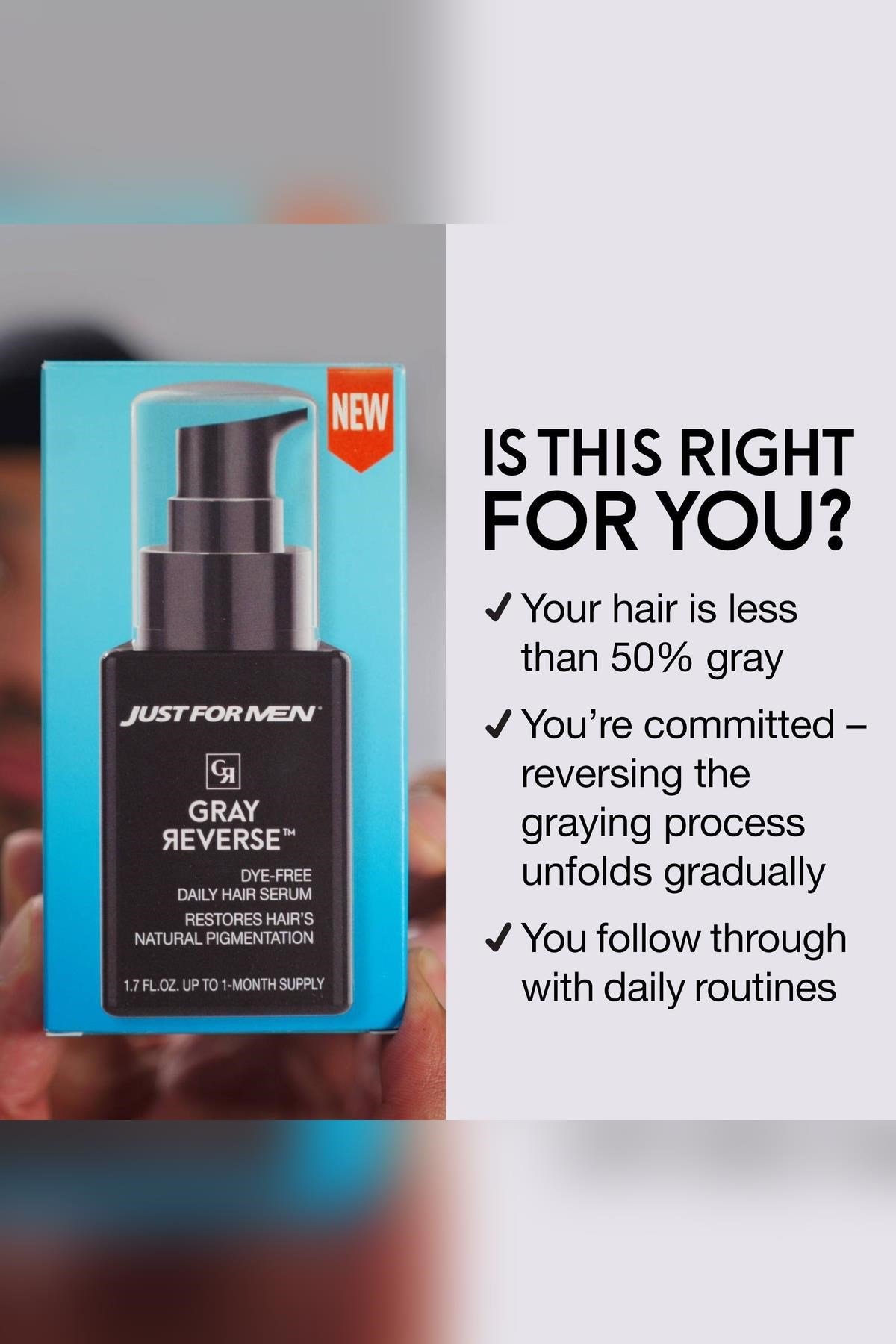 Just For Men Gray Reverse Gri Azaltıcı Günlük Saç Serumu 50ML