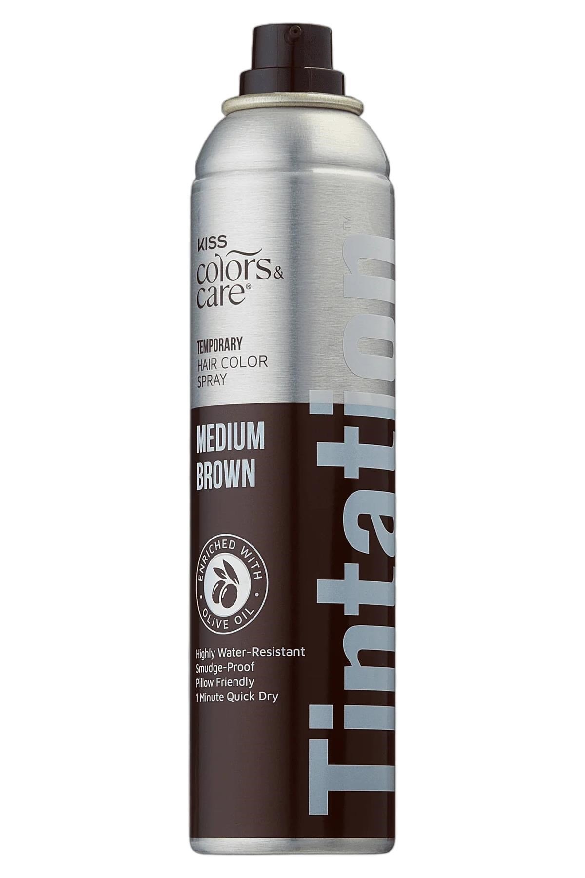 Kiss Colors & Care Orta Kahve Saçlar İçin Gri-Beyaz Kapatıcı Sprey 113GR