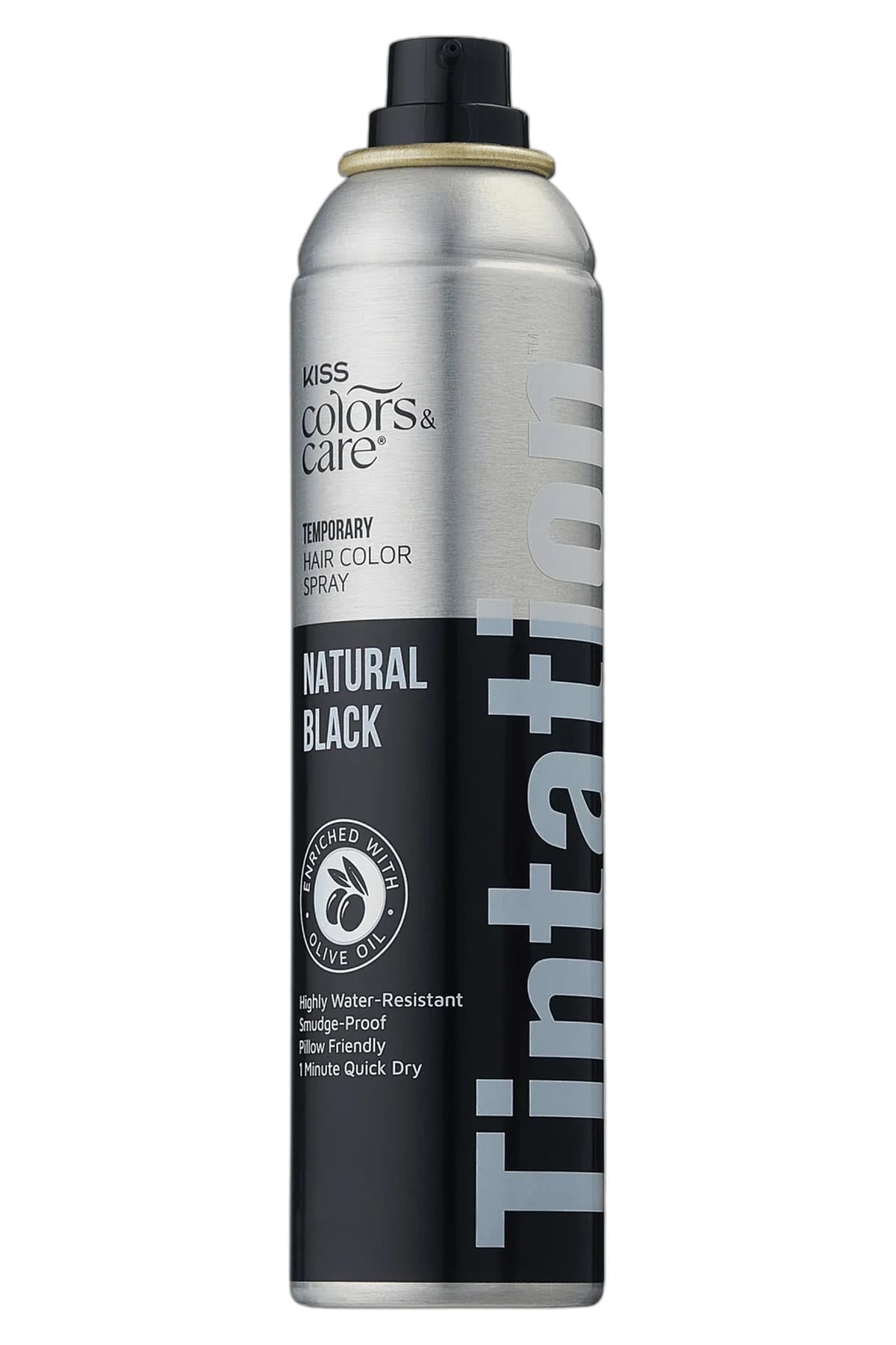 Kiss Colors & Care Siyah Saçlar İçin Gri-Beyaz Kapatıcı Sprey 113GR