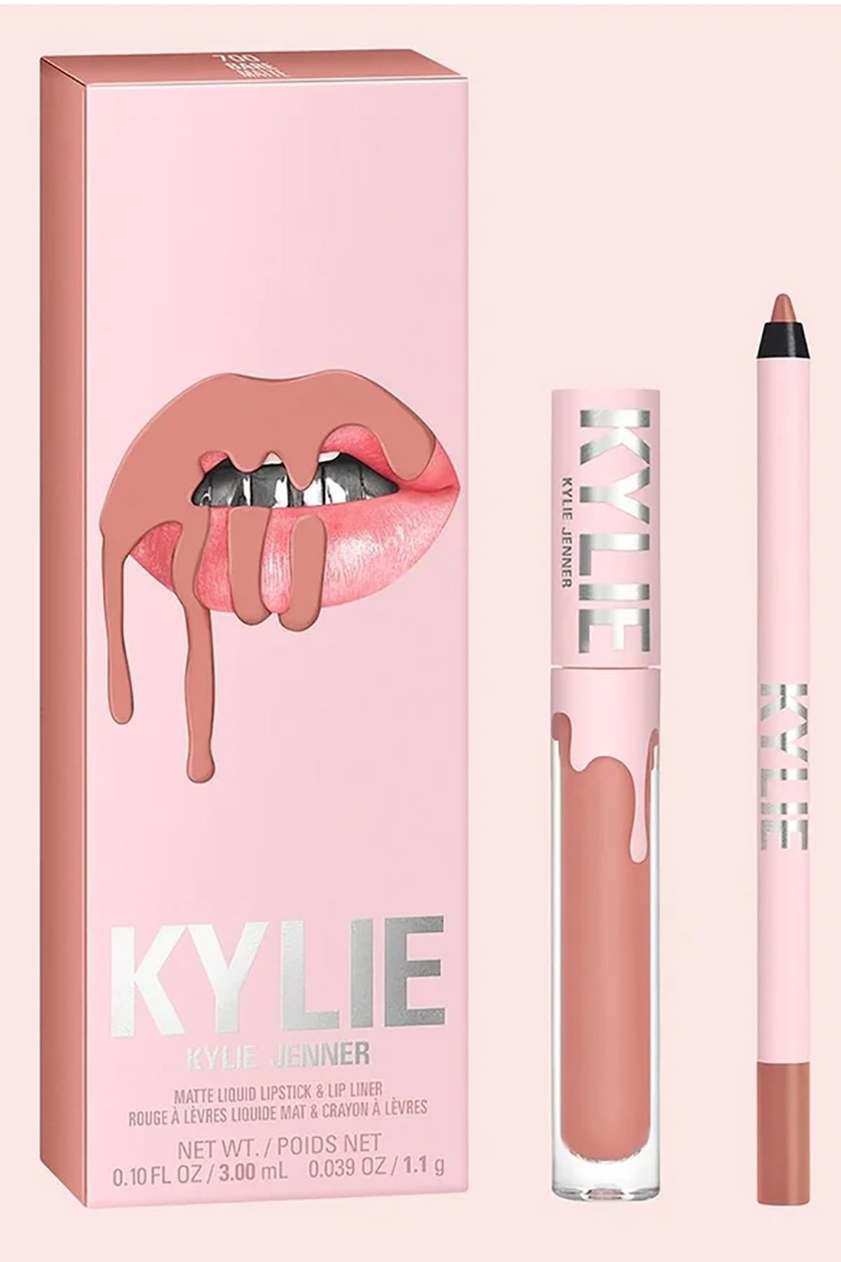 Kylie Dudak Kalemi ve Mat Likit Ruj Set 700 Bare
