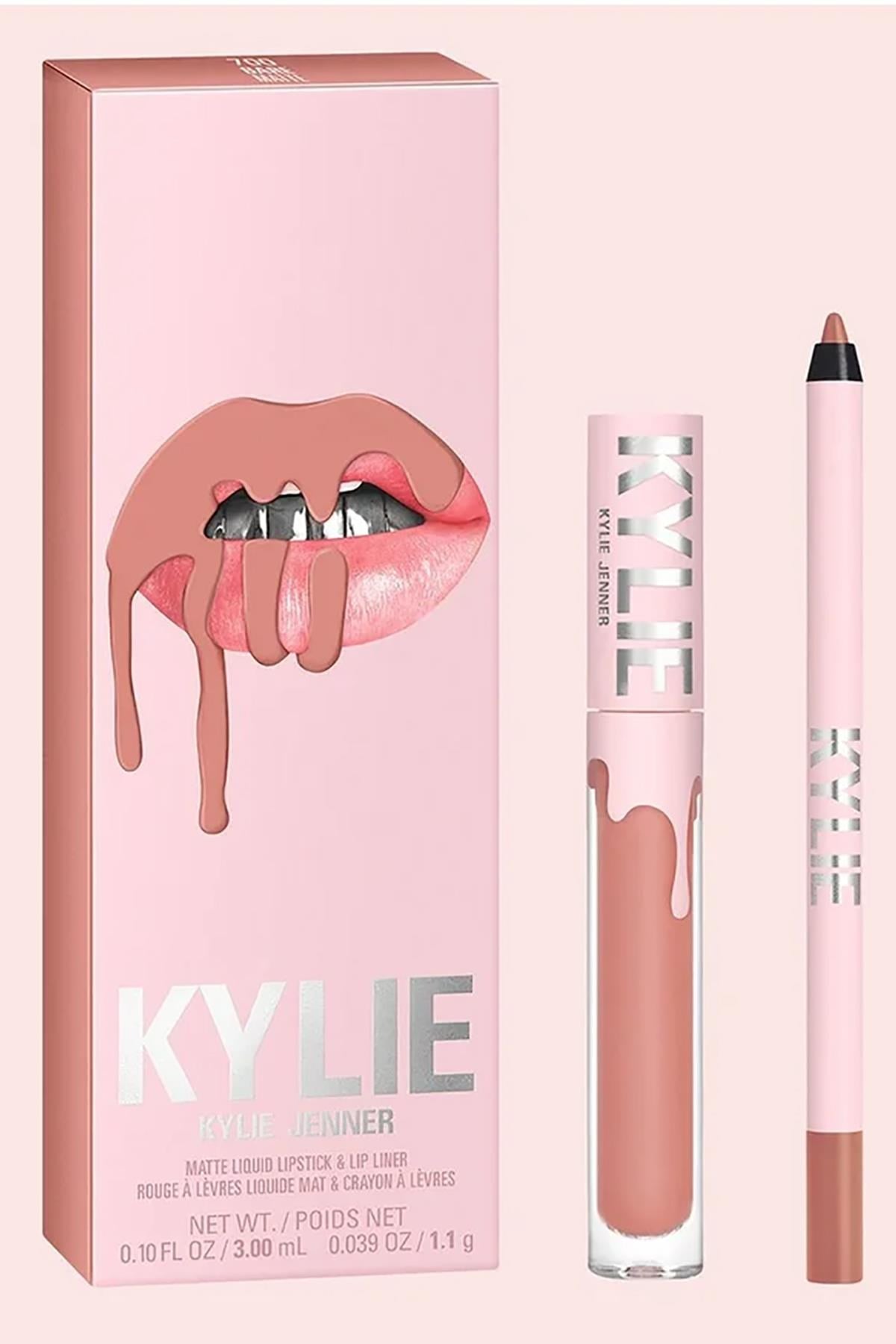 Kylie Dudak Kalemi ve Mat Likit Ruj Set 700 Bare