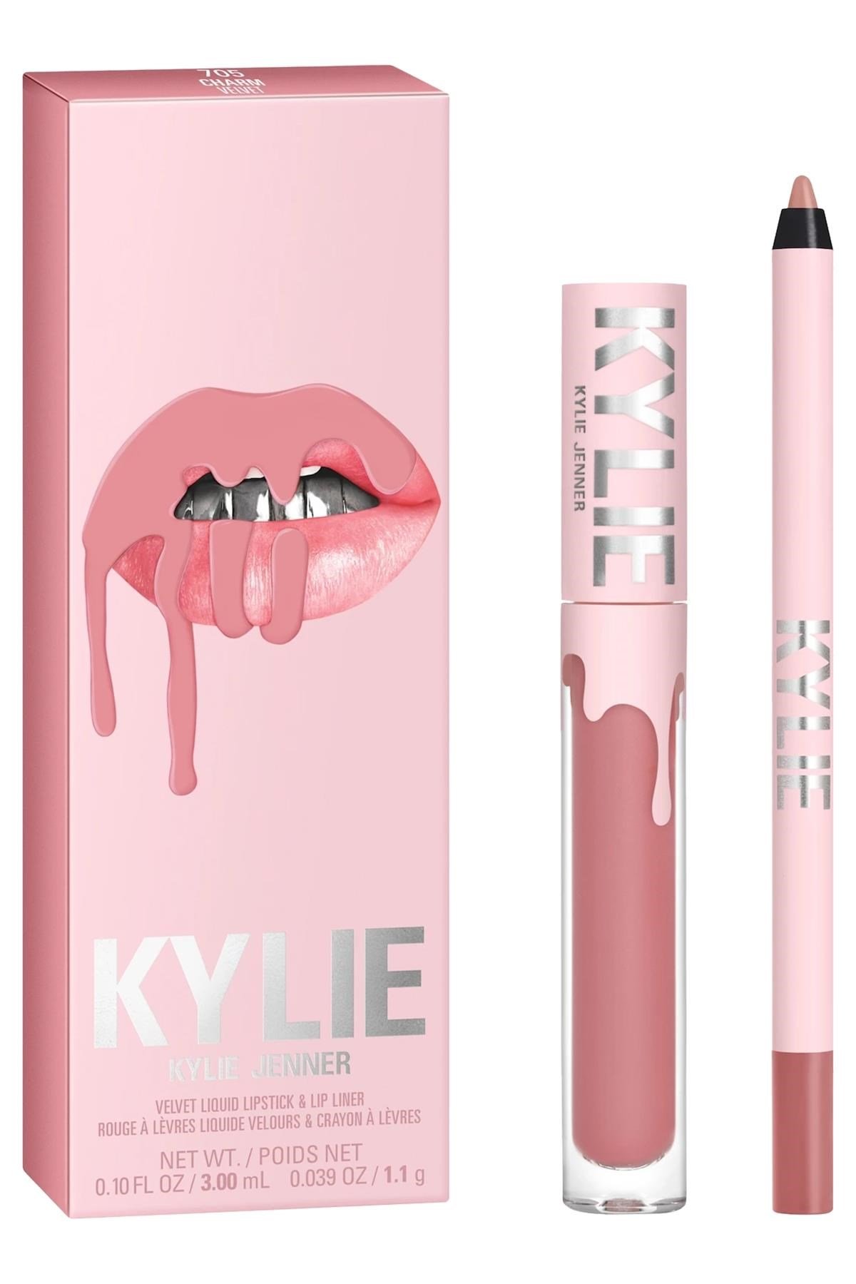 Kylie Dudak Kalemi ve Yarı Mat Likit Ruj Set 705 Charm