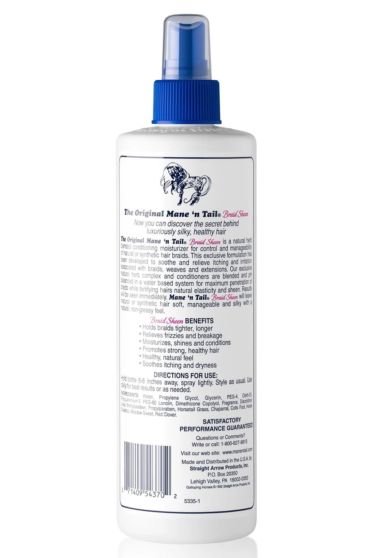 Mane'n Tail Örgülü Saçlar İçin Kontrol ve Parlaklık Spreyi 355ML