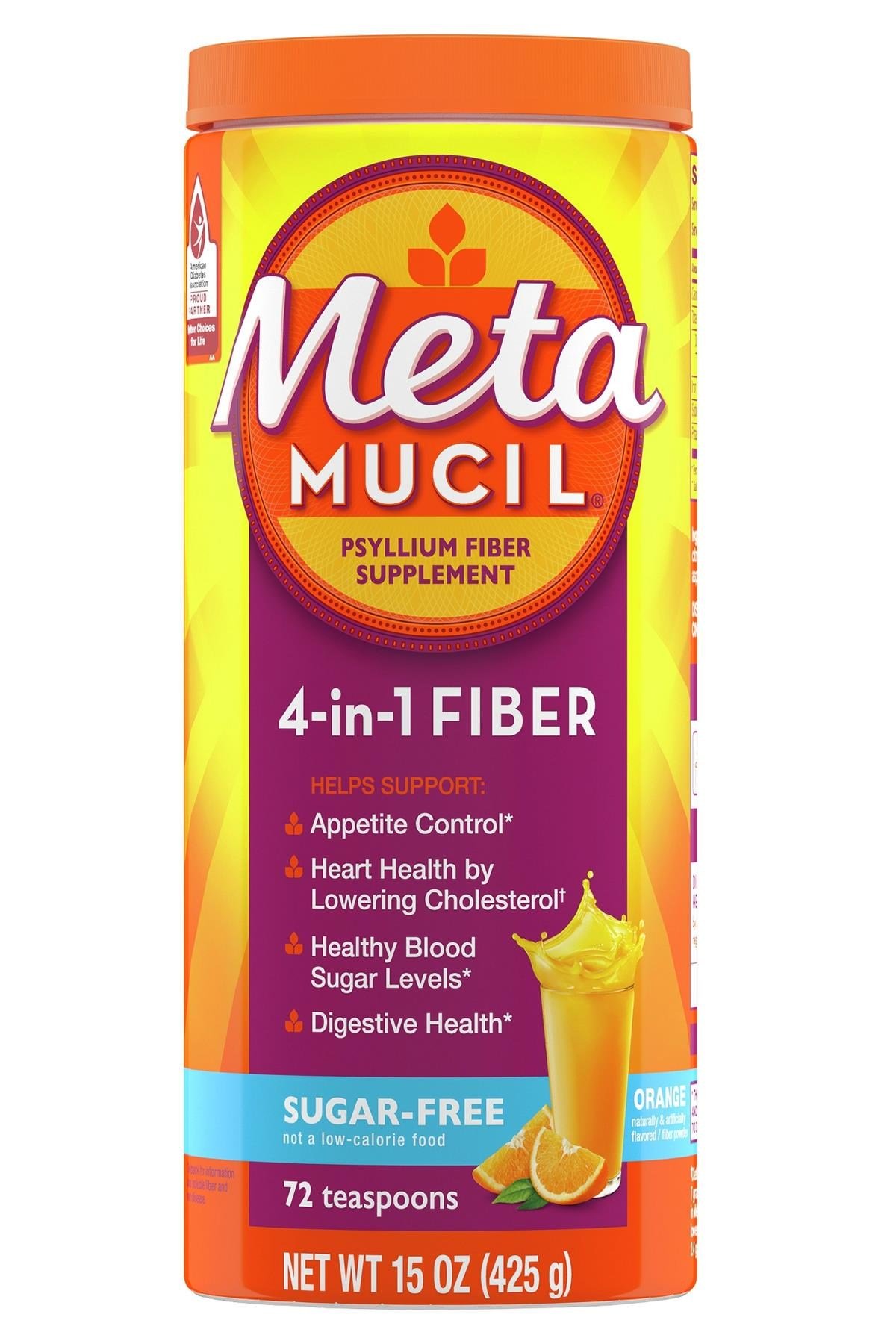 Metamucil Orange Multihealth Fiber Powder Sugar Free 425GR