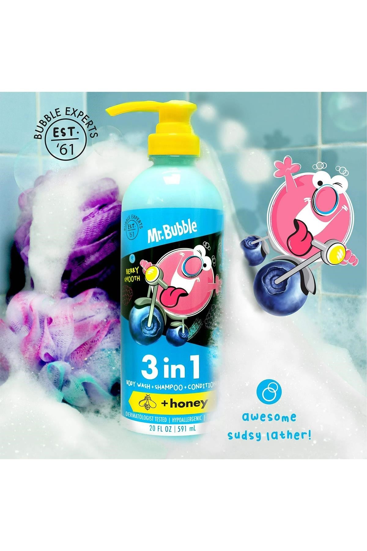Mr.Bubble Berry Smooth 3'ü 1 Arada Çocuk Şampuanı 591ML