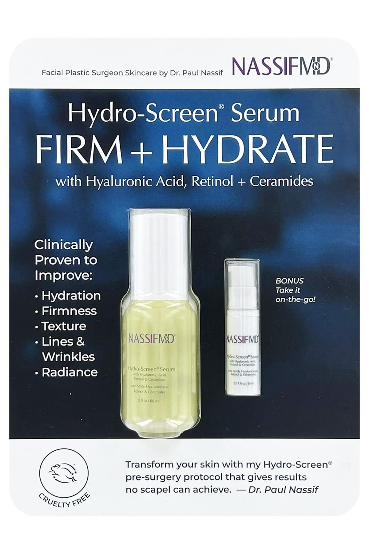 Nassif MD Hydro-Screen Nemlendirici Yüz Serumu Set 60ML + 5ML