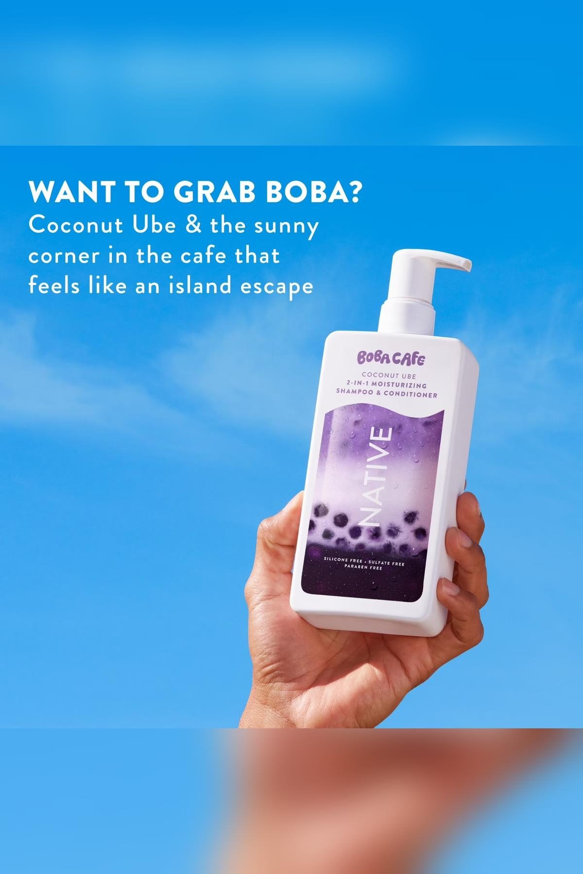 Native Boba Cafe Coconut Ube 2'si 1 Arada Nemlendirici Şampuan ve Saç Kremi 487ML