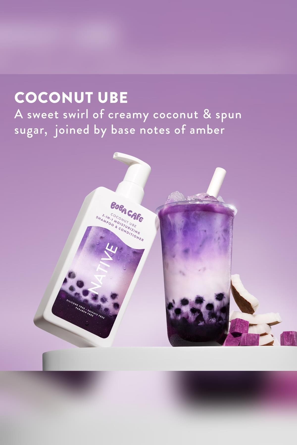 Native Boba Cafe Coconut Ube 2'si 1 Arada Nemlendirici Şampuan ve Saç Kremi 487ML