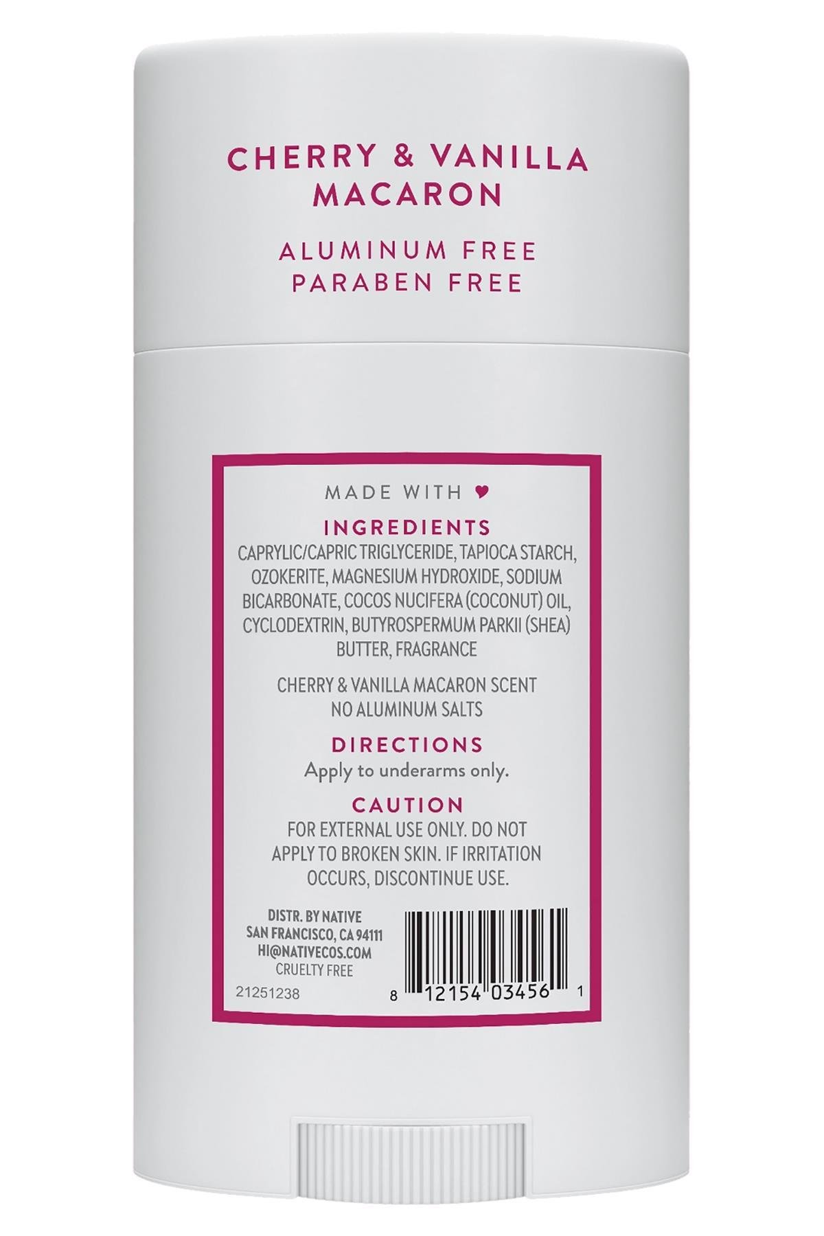 Native Cherry & Vanilla Macaron Alüminyumsuz Stick Deodorant 75GR