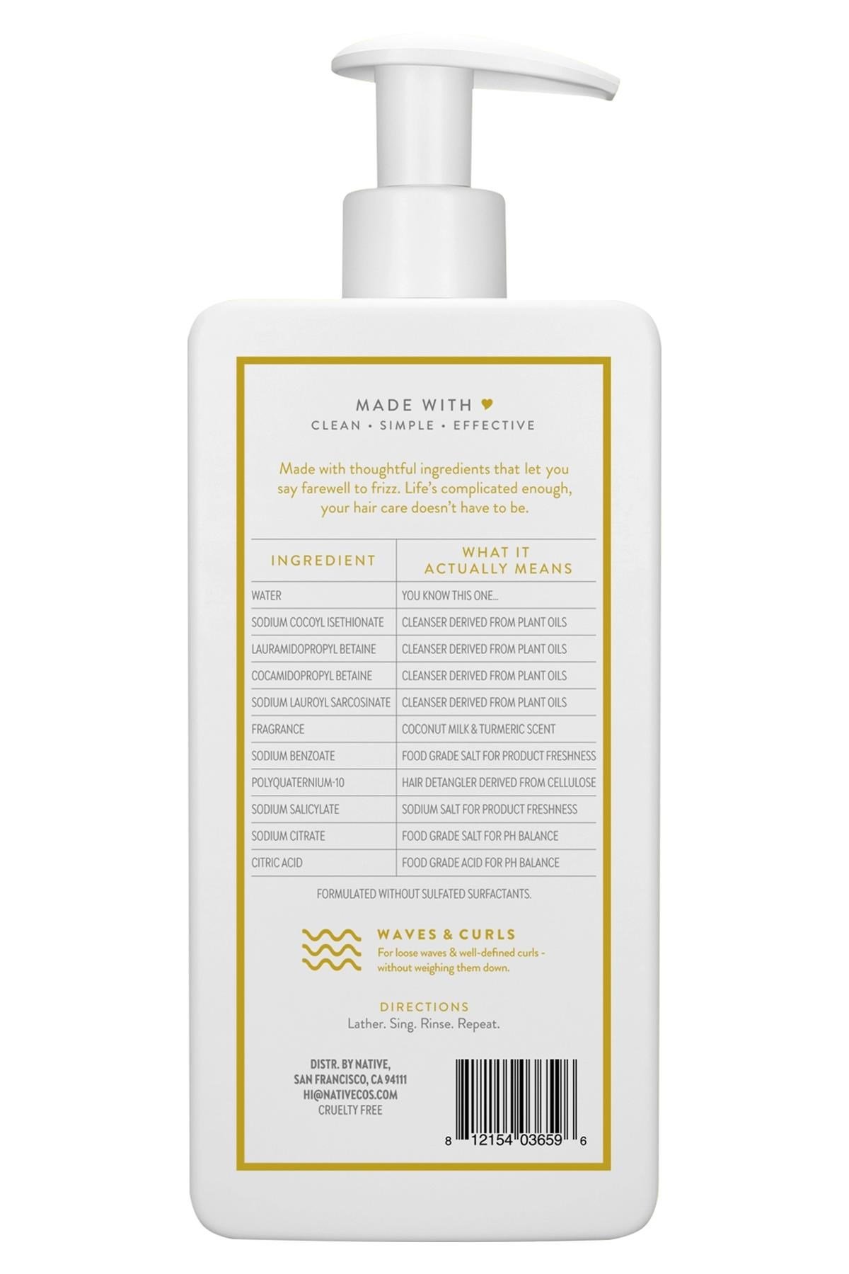 Native Coconut Milk & Turmeric 2in1 Bukle Belirginleştirici Şampuan 487ML