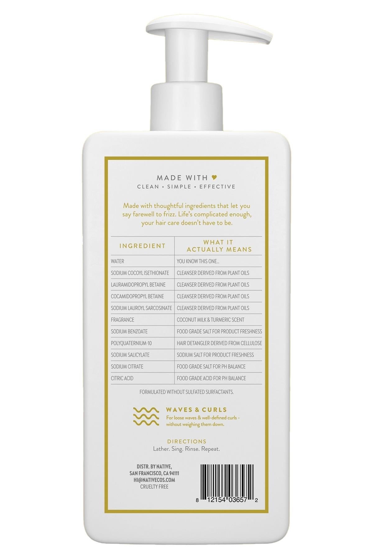 Native Coconut Milk & Turmeric Bukle Belirginleştirici Şampuan 487ML