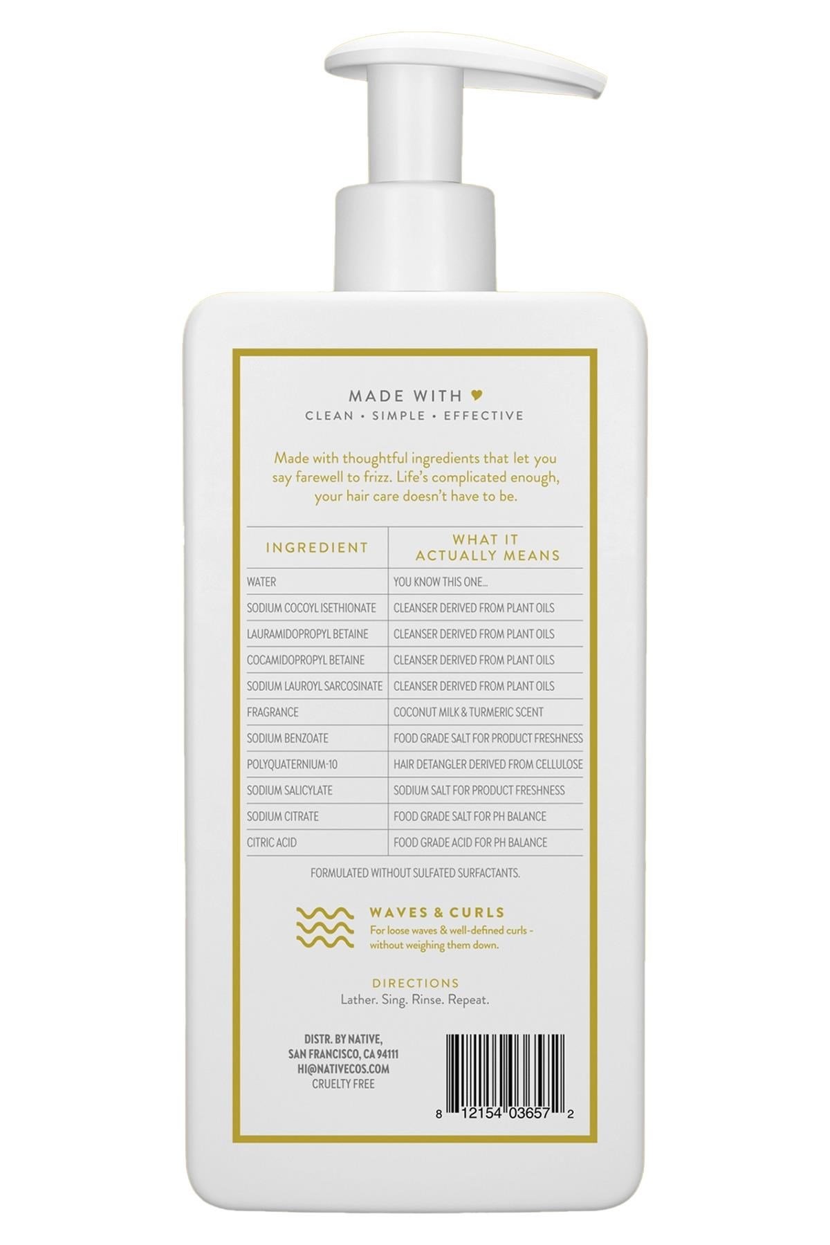 Native Coconut Milk & Turmeric Bukle Belirginleştirici Şampuan 487ML