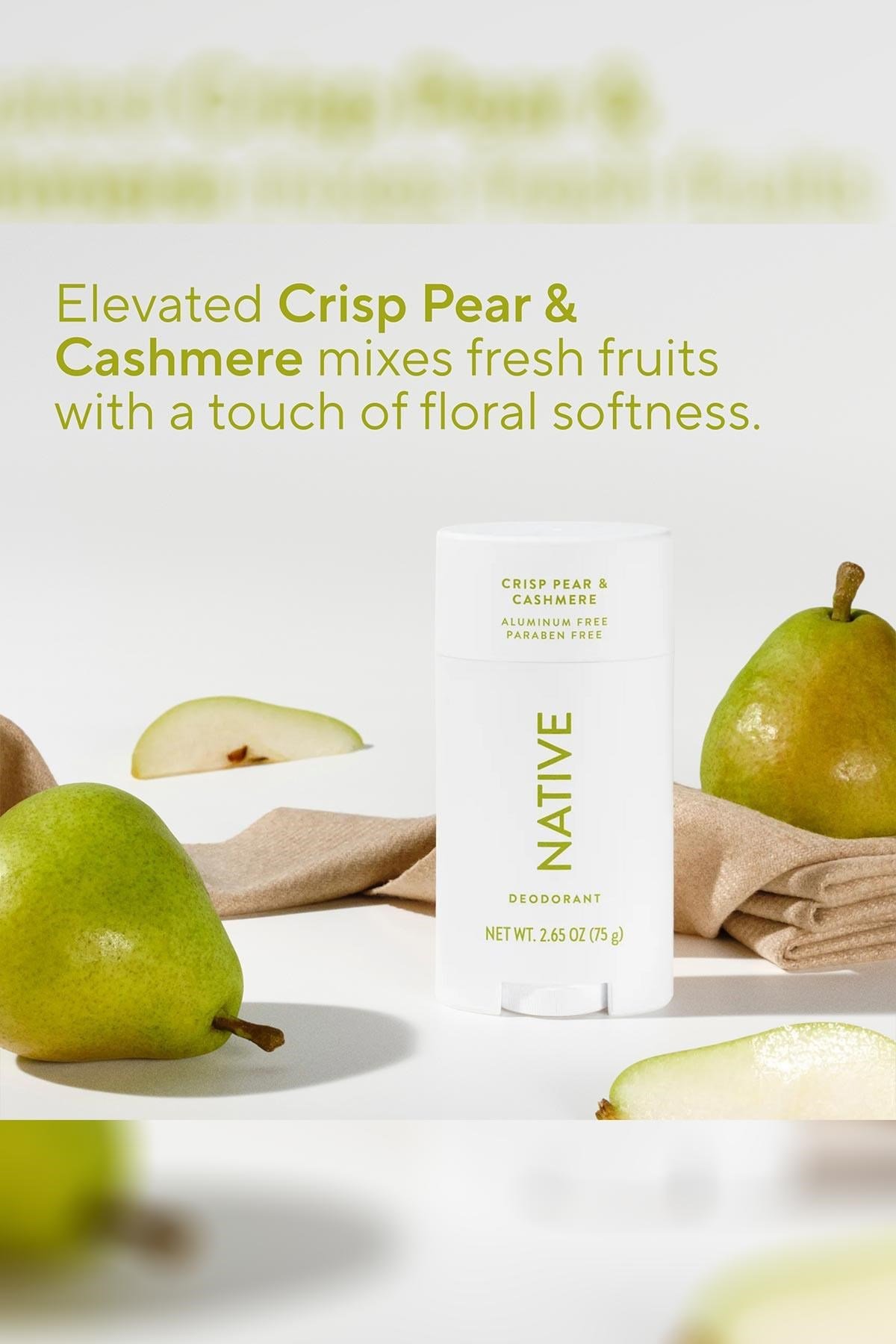 Native Crisp Pear & Cashmere Alüminyumsuz Stick Deodorant 75GR