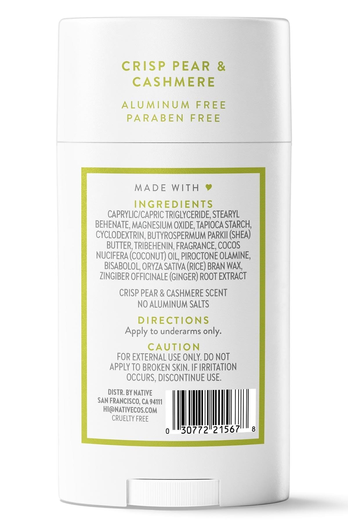 Native Crisp Pear & Cashmere Alüminyumsuz Stick Deodorant 75GR