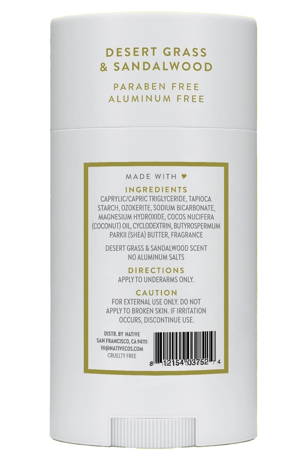 Native Desert Grass & Sandalwood Alüminyumsuz Stick Deodorant 75GR