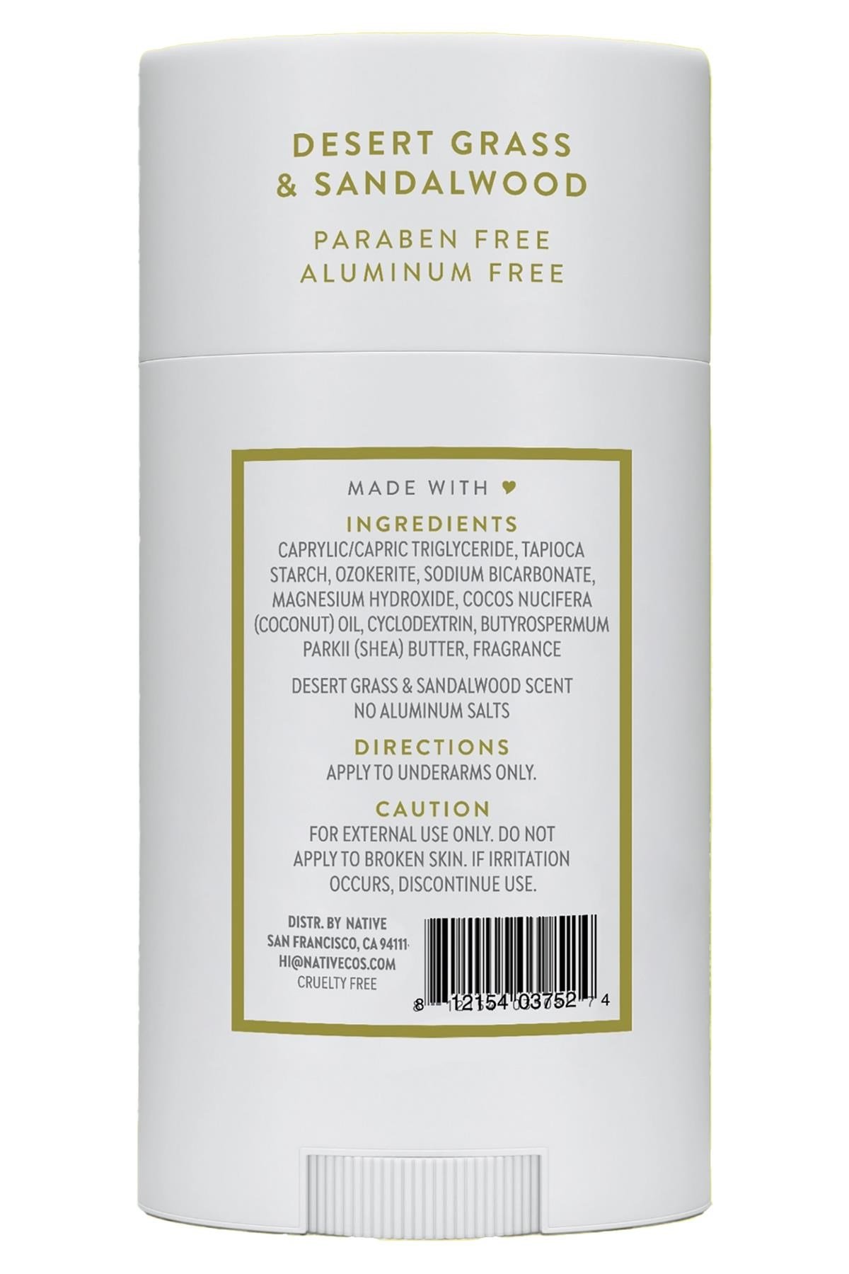 Native Desert Grass & Sandalwood Alüminyumsuz Stick Deodorant 75GR