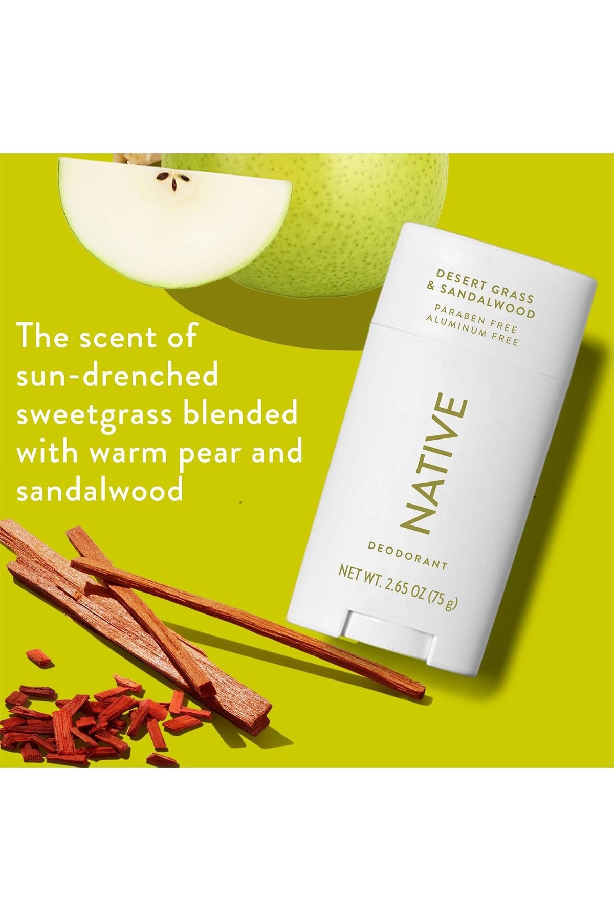 Native Desert Grass & Sandalwood Alüminyumsuz Stick Deodorant 75GR