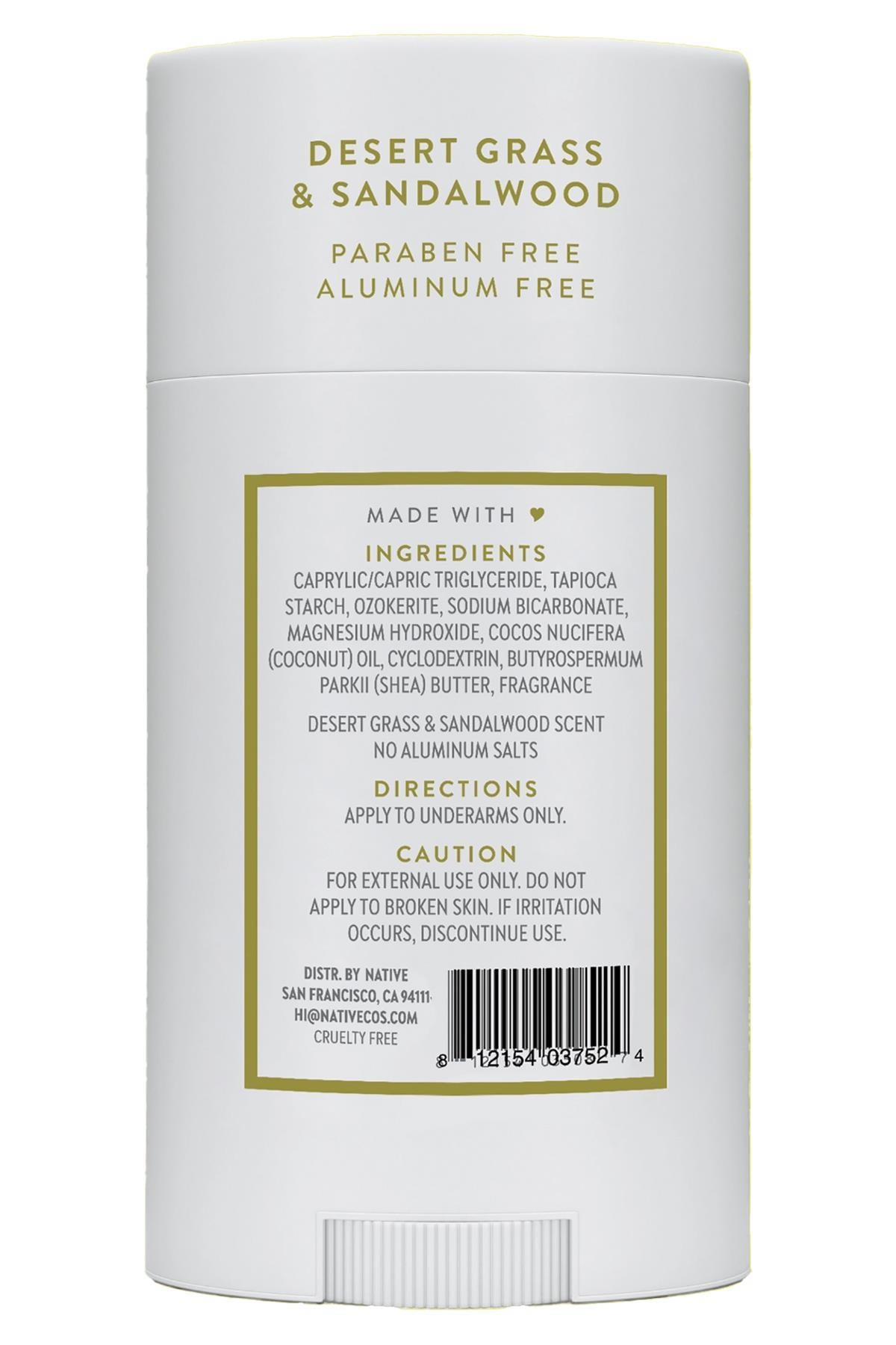 Native Desert Grass & Sandalwood Alüminyumsuz Stick Deodorant 75GR